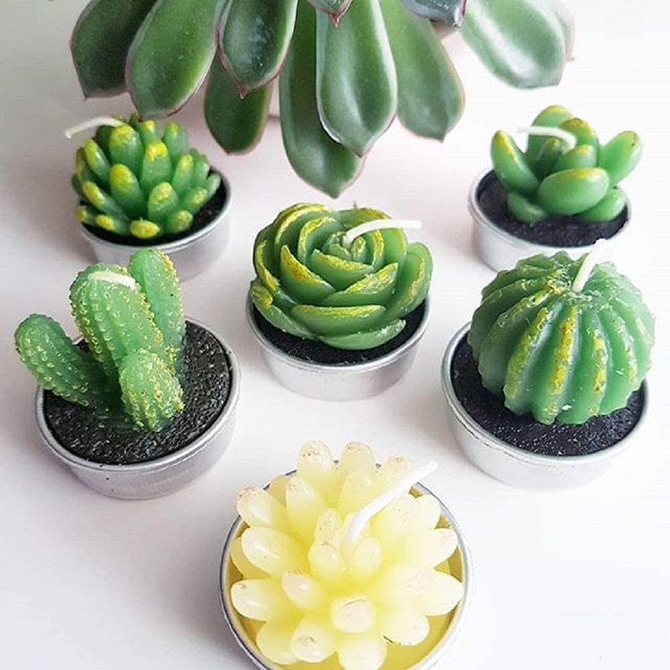 Tealight Candles, Cactus Cute Tealight Candles for Home Decor, Mini Delicate Candles