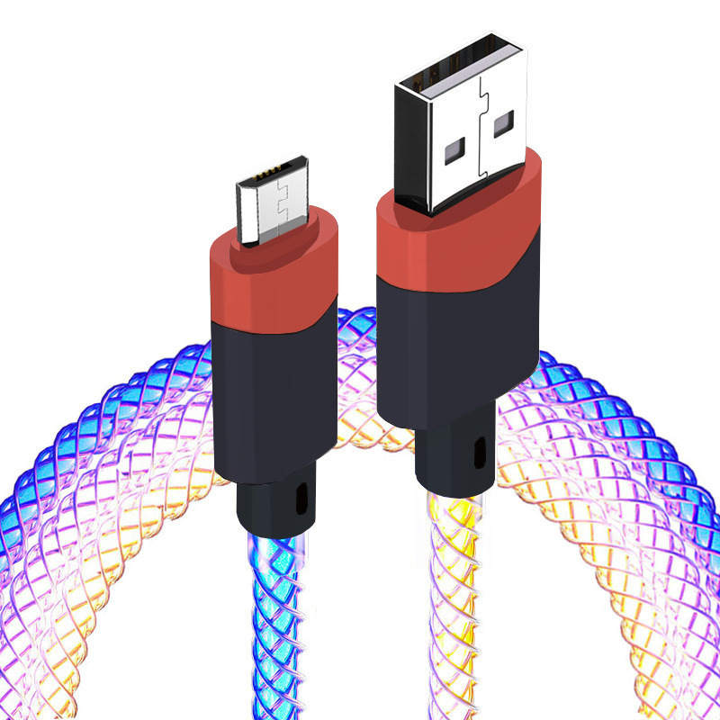 6A RGB Led Flowing Usb Cable 100w Fast Charging Breathing Light Type C Usb Quick Charge Data Cable UCB08