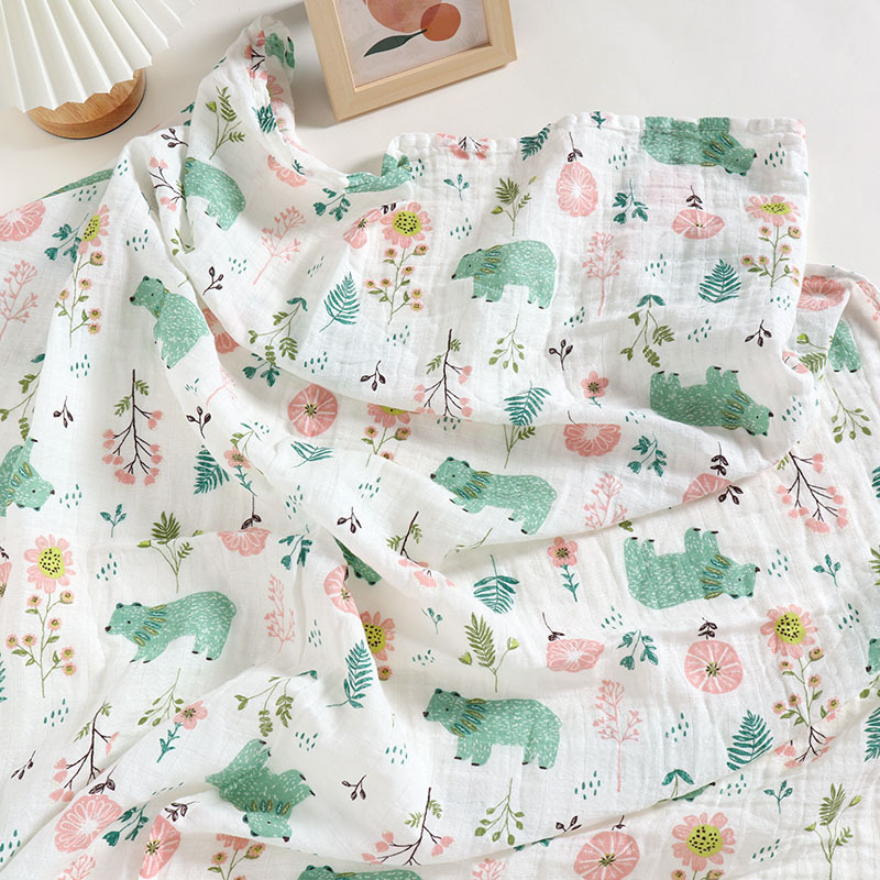 Wholesale Super Soft Custom Organic Cotton Receiving Baby Swaddle Muslin Blanket For Babies Newbomns