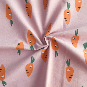 Factory direct sale Cute Carrot Pattern Cotton printed flannel fabric Children pajamas