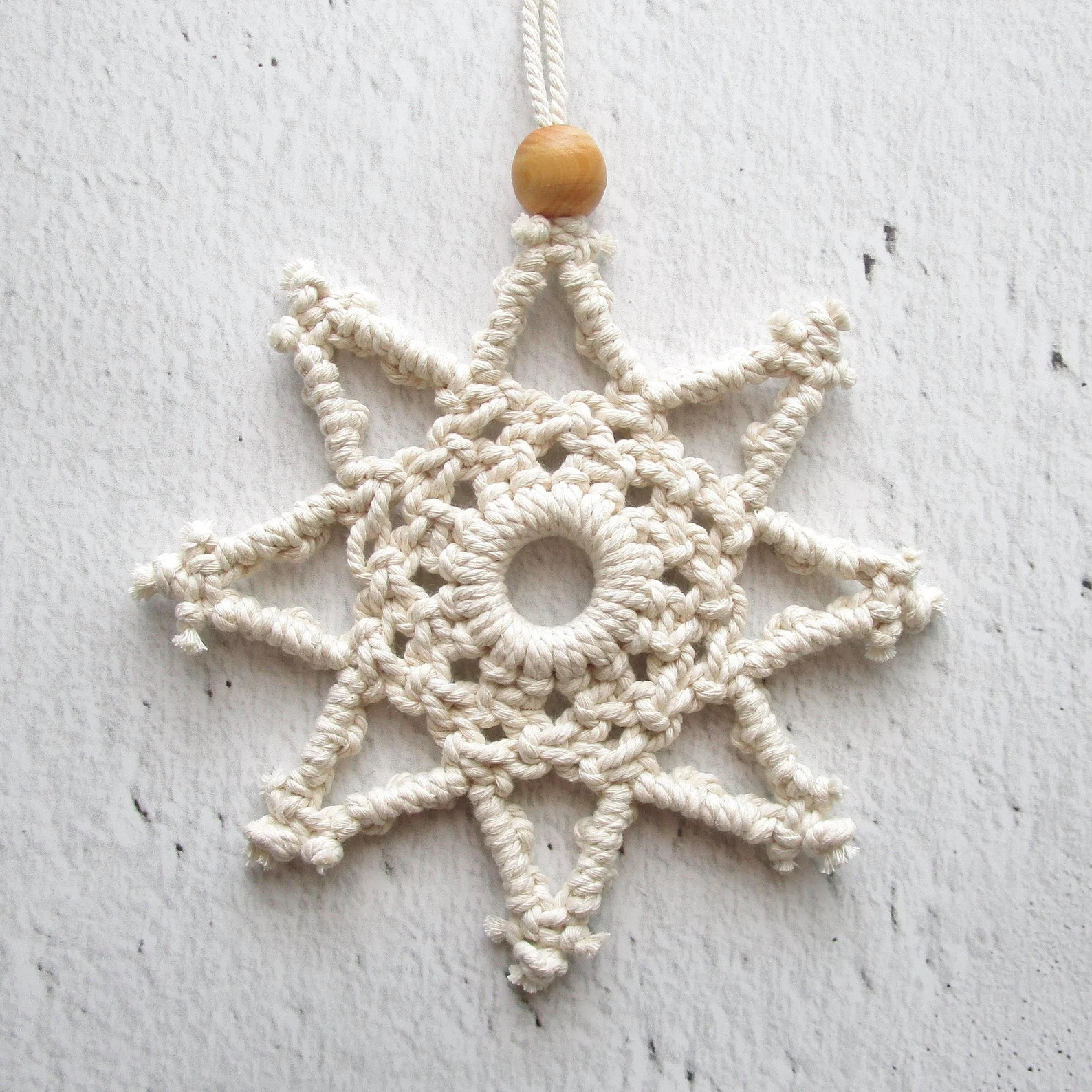 Xmas Tree Decoration Gift Home Winter Decor Ornament Macrame Snowflake Christmas