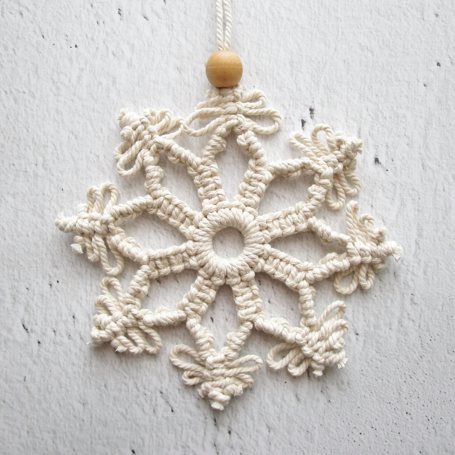 Xmas Tree Decoration Gift Home Winter Decor Ornament Macrame Snowflake Christmas