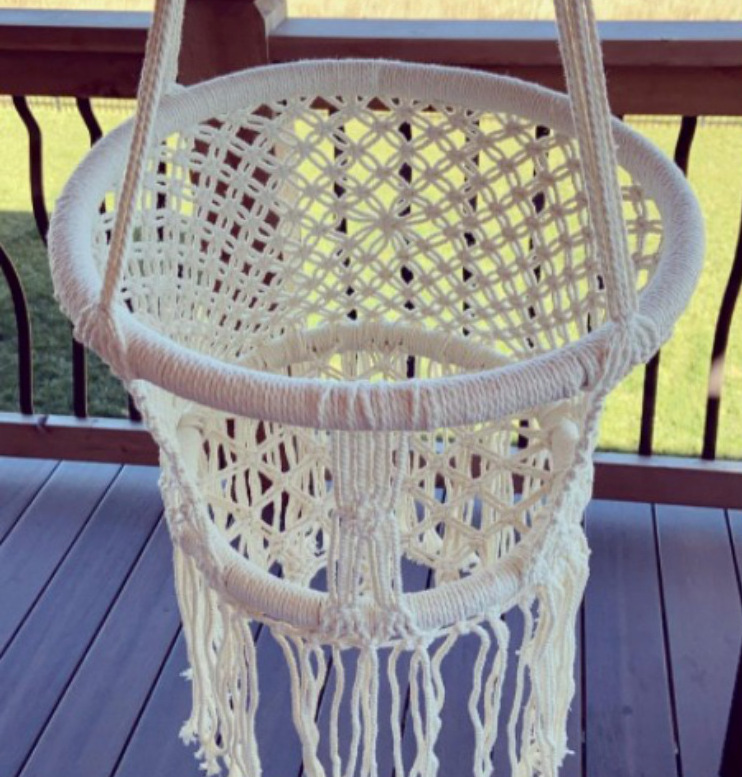 High Quality Boho Gift Indoor Outdoor Hand Woven Cotton Macrame Chair Hammock Baby Swing