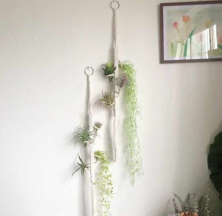 Boho Handmade Cotton Home Decor Wall Hanging Macrame Air Plant Holder Hanger