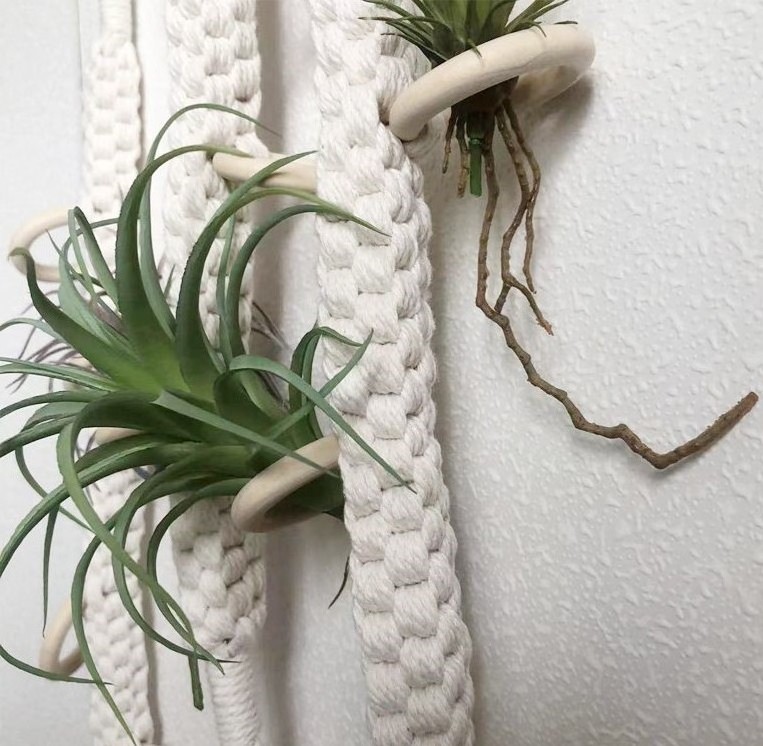 Boho Handmade Cotton Home Decor Wall Hanging Macrame Air Plant Holder Hanger