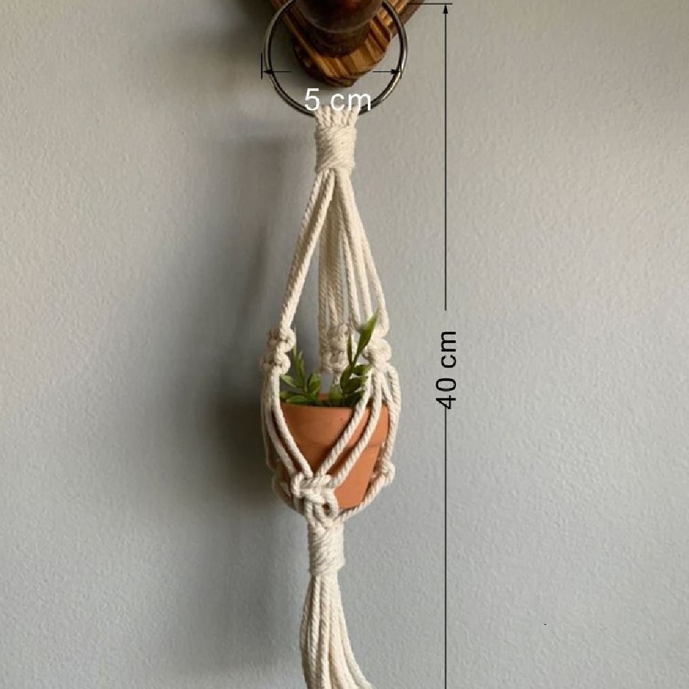 Boho Accessory Handmade Rear View Car Hanging Diffuser Mini Macrame Plant Holder Hanger