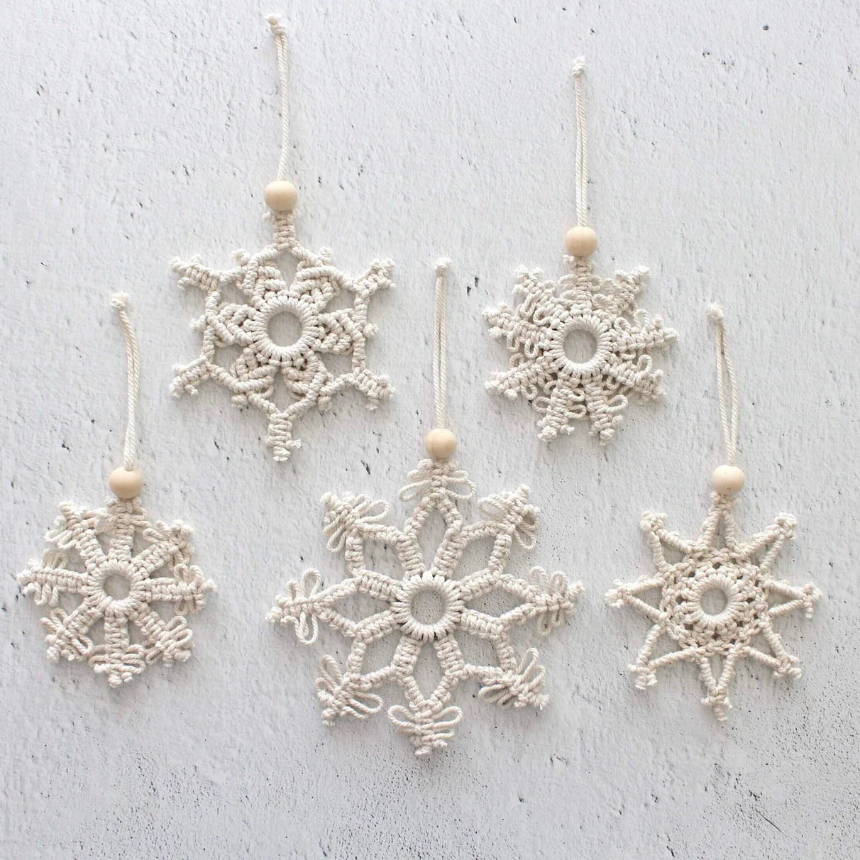 Xmas Tree Decoration Gift Home Winter Decor Ornament Macrame Snowflake Christmas