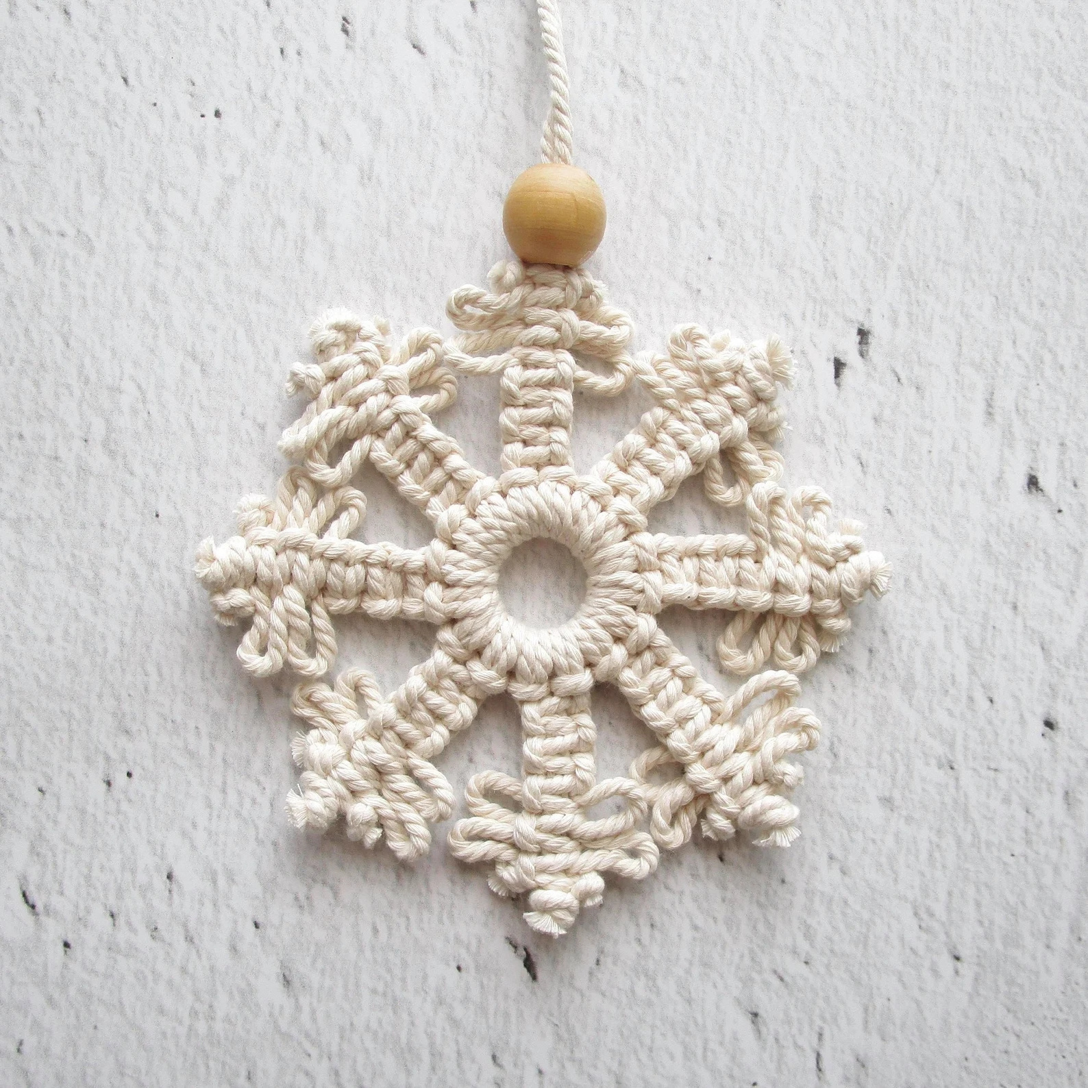 Xmas Tree Decoration Gift Home Winter Decor Ornament Macrame Snowflake Christmas