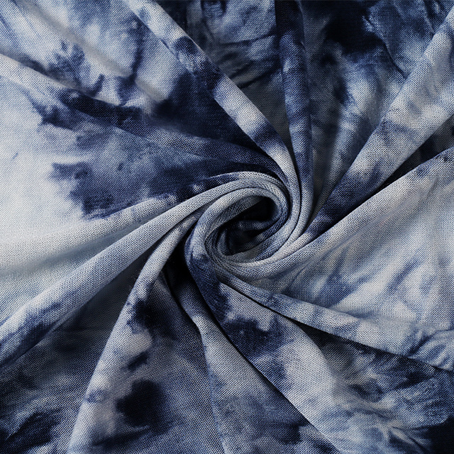 Rayon cotton 95% spandex 5% Elastic tie-dye printing fashionable patterns short Fashion Cloths fabric