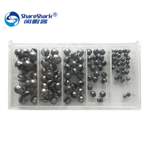 110pcs/box Carp Fishing Sinkers Open Bite Lead Clip Clamp Down Sinker Round Mouth Weight split shot sinkers