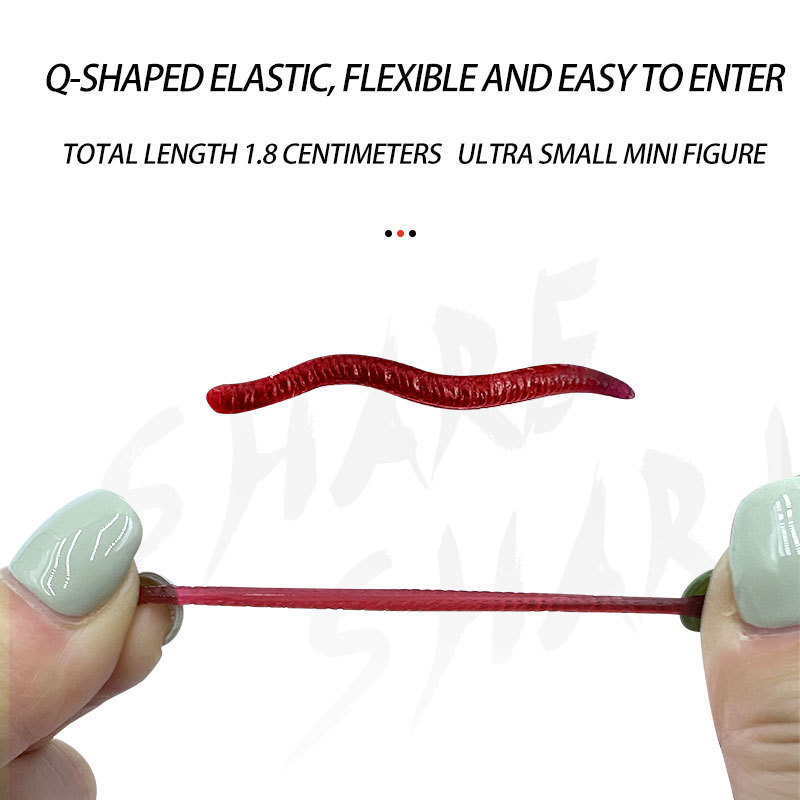 200PCS a bag of 3.5cm high quality silicone smell fishing soft worm bait earthworm bait