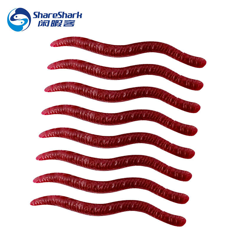 200PCS a bag of 3.5cm high quality silicone smell fishing soft worm bait earthworm bait