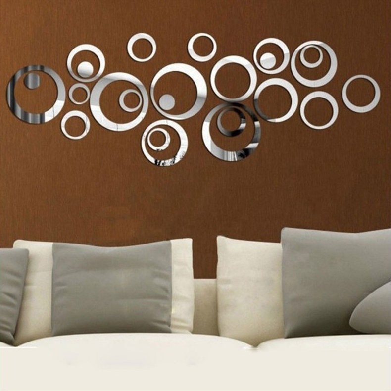 Circular Acrylic Three-dimensional Mirror Wall Stickers for Living Room, Bedroom, TV Background Wall, Circular Home Decoration