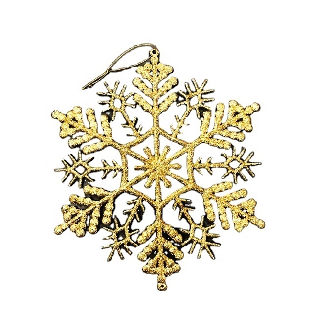 Wholesale 28CM 35CM Christmas Snowflakes Ornaments Shaped Glitter Hanging Decorations for Outdoor and Holiday Use