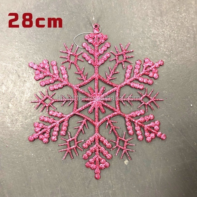 Wholesale 28CM 35CM Christmas Snowflakes Ornaments Shaped Glitter Hanging Decorations for Outdoor and Holiday Use