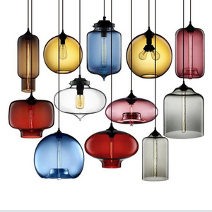 Corridor Hallway Balcony Pendant fixtures Modern Colorful Glass Bar Counter Pendant light