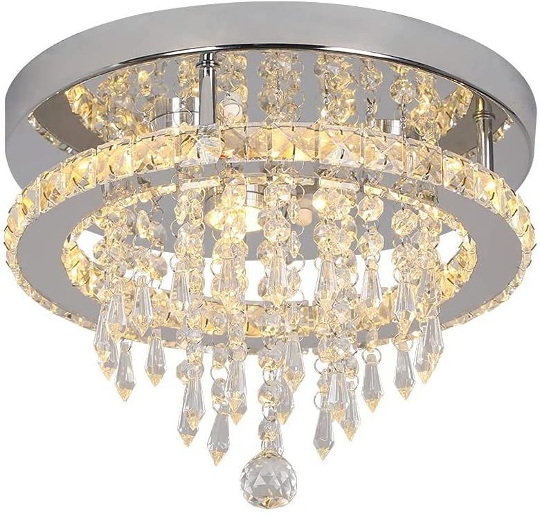 Crystal ceiling light round light luxury modern corridor corridor simple balcony entry ceiling light creative bedroom lamps