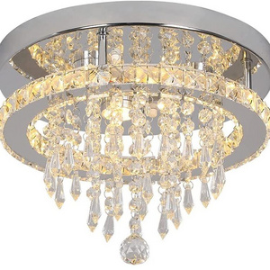 Crystal ceiling light round light luxury modern corridor corridor simple balcony entry ceiling light creative bedroom lamps