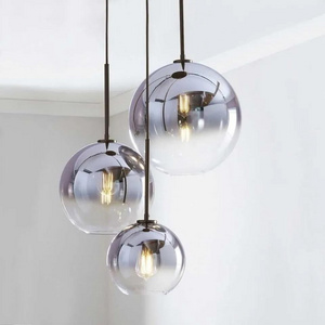 Home Wire Pendant Light Bubble Ball Led Pendant Lamps Globe Chandelier Lighting Fixture E27 Glass Design Glass Modern Indoorl