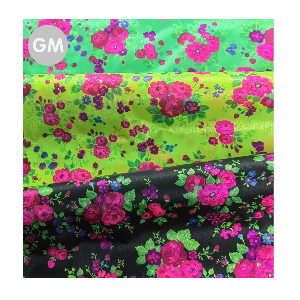 Japanese satin li loos Nylon Satin printing dresses cloth Nylon organza printed fabric Korean satin fabric