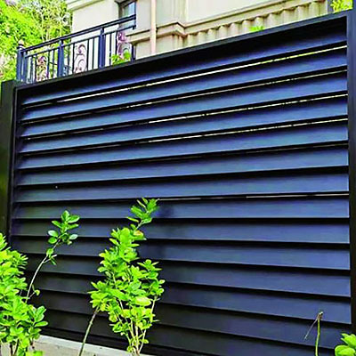 3D Garden Fence Black Powder Coated Australian Style Aluminum Vertical Blade Fence Villa Yard Privacy Fence