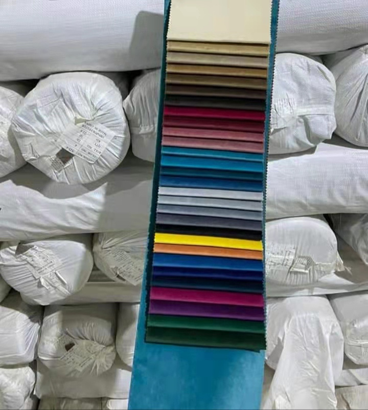 For Sofa Fabric High Quality Holland Velvet Face with Backing Nonwoven or Fleece Woven Ningbo Plain Multi Color Soft Comfortable