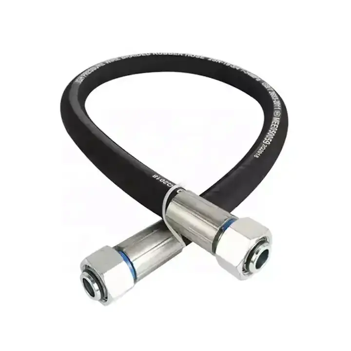 6An(3/8) stainless steel braided flexible PTFE corrugated water pump fuel hot air blower hose