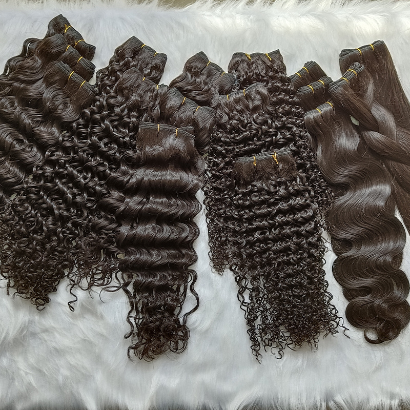 factory wholesale blend 9a custom kinky curly  fumi curly hair extension bundle human hair weave  with closure or frontal