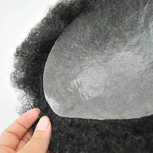 Afro Wigs 6'' Indian Human Hair Toupee Replacement Unit 8x10inch Male Hair Wig For Black Men