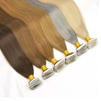 ISWEET custom Raw Indian remy  tape hair extension  invisible double drown tape in hair extensions 100human hair