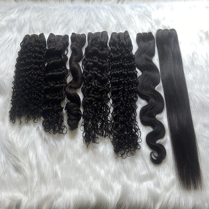 factory wholesale blend 9a custom kinky curly  fumi curly hair extension bundle human hair weave  with closure or frontal