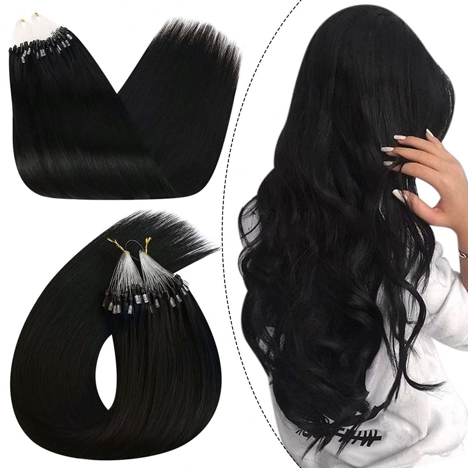 New Design Curly Micro Link Hair Extensions For Wholesales