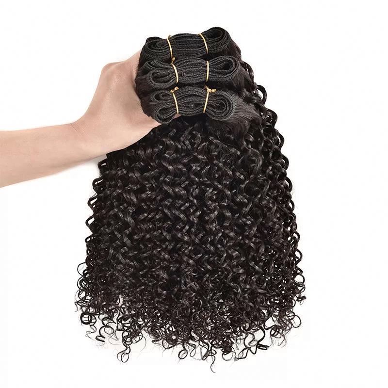 Cheap peruvian hair vendor 10a grade kinky curly virgin human hair bundle with closure, cabello humano brazilian hair weaves