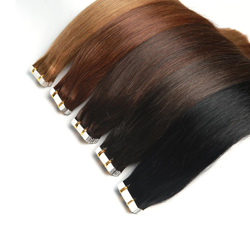 wholesale  virgin Indian double drawn invisible tape in  extensions , raw hair tape in hair extensions 100human hair