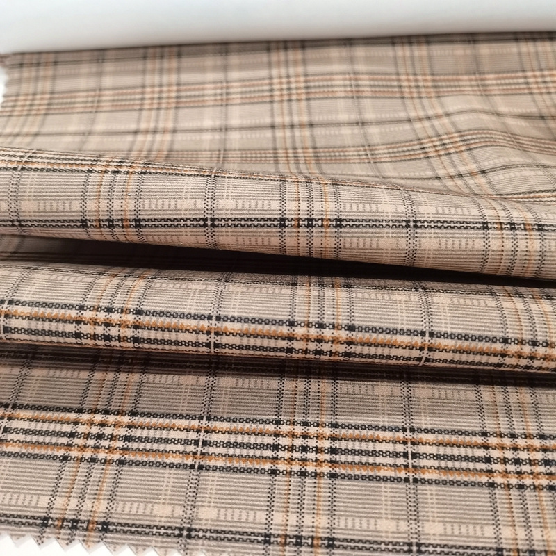 China Supplier Customized Classical Plaid Pattern Polyester Spandex Scuba Suede Fabric For Clothing