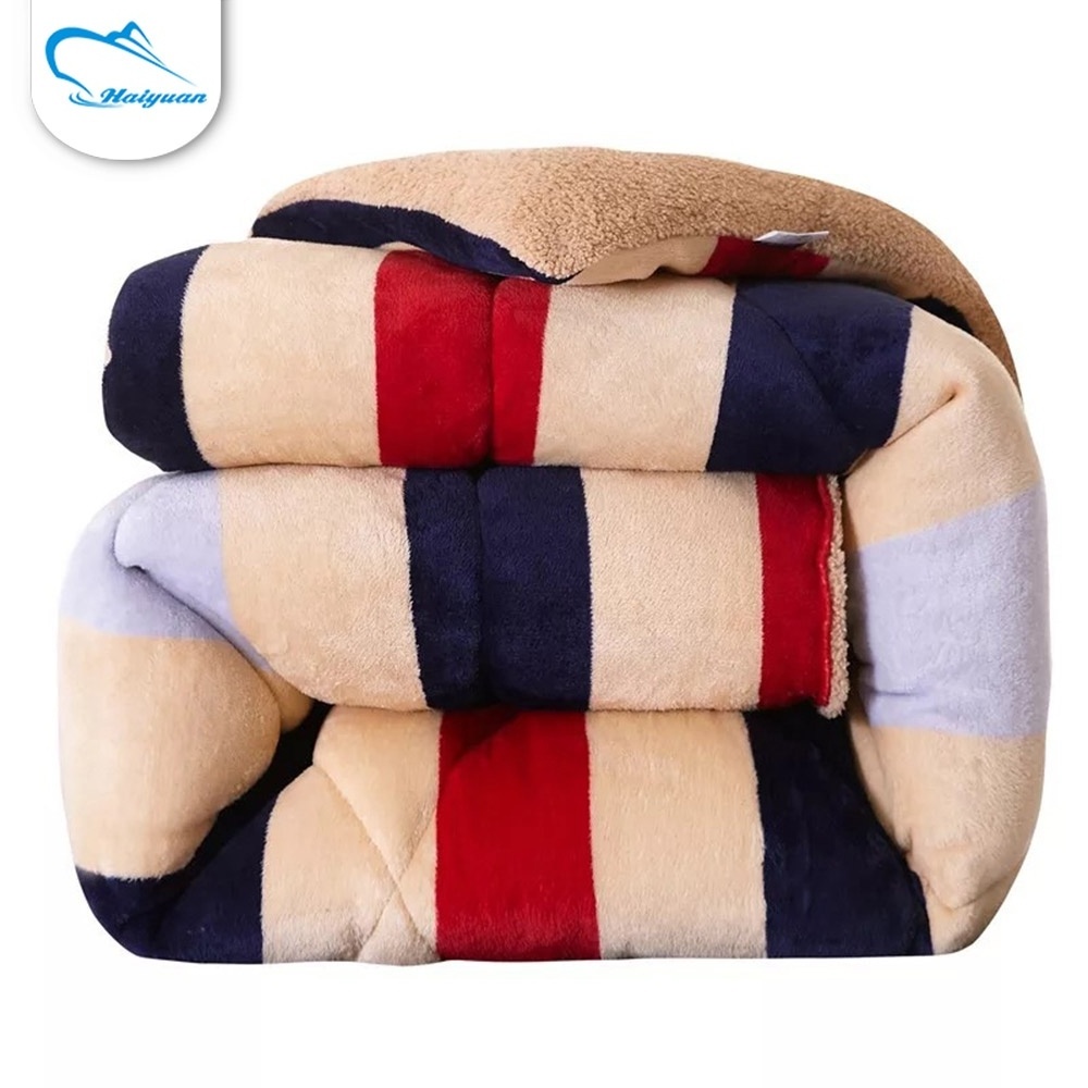 2021 High Quality Customized Home Textile 100% Polyester Printed Winter Quilting Fleece Quilt Blanket for Bedding