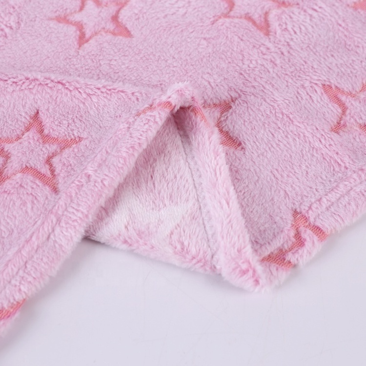 Ready to ship for kids and adults lovely soft flannel fleece  pink glow in the dark blanket stars stock