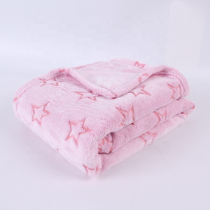 Ready to ship for kids and adults lovely soft flannel fleece  pink glow in the dark blanket stars stock