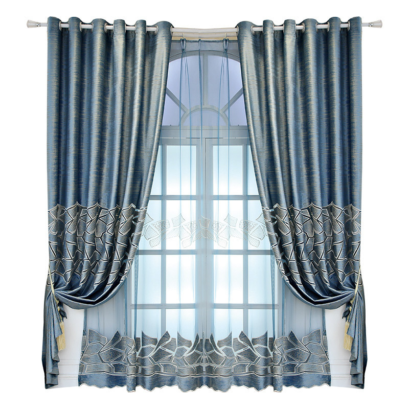 NEW Modern Hollow out design European Style Ready Made Embroidery Curtain for the Living Room and Bedroom