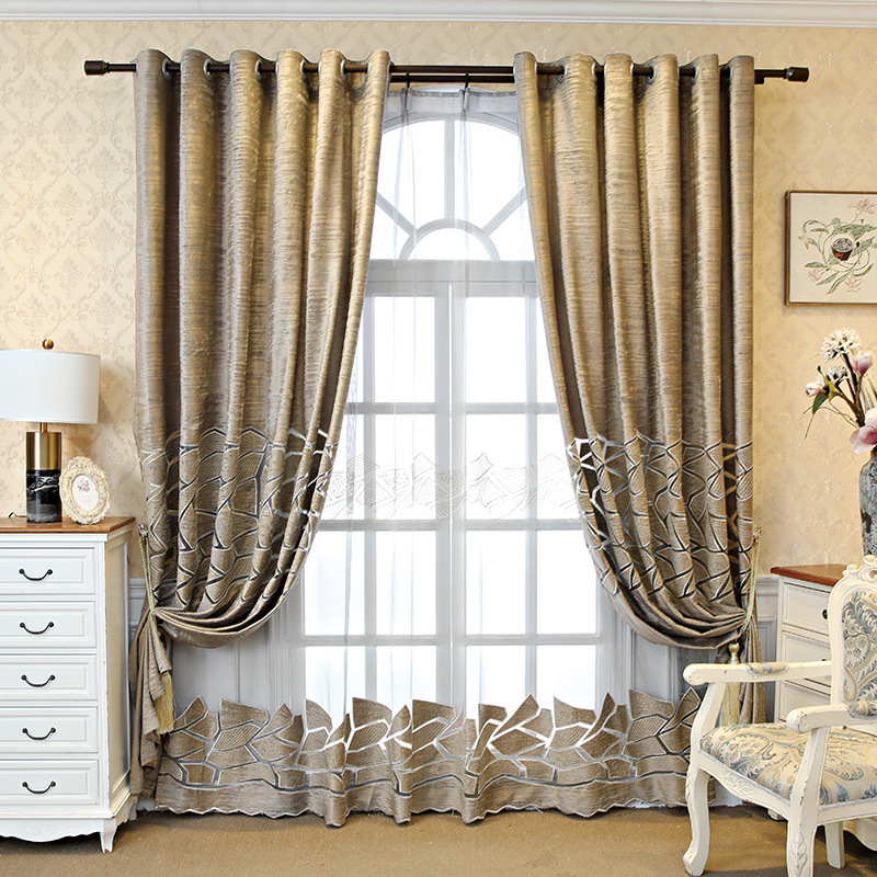 NEW Modern Hollow out design European Style Ready Made Embroidery Curtain for the Living Room and Bedroom