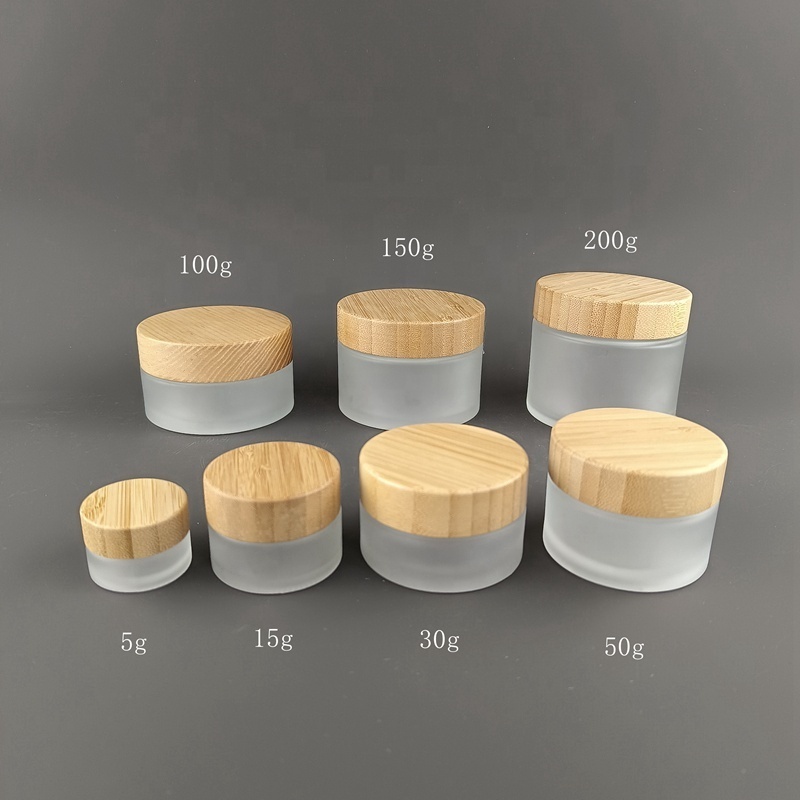 bamboo glass bottle and jar 30ml 50ml 100ml 120ml glass bottle serum bottle 30g 50g 150g 200g bamboo cosmetic jar face cream jar