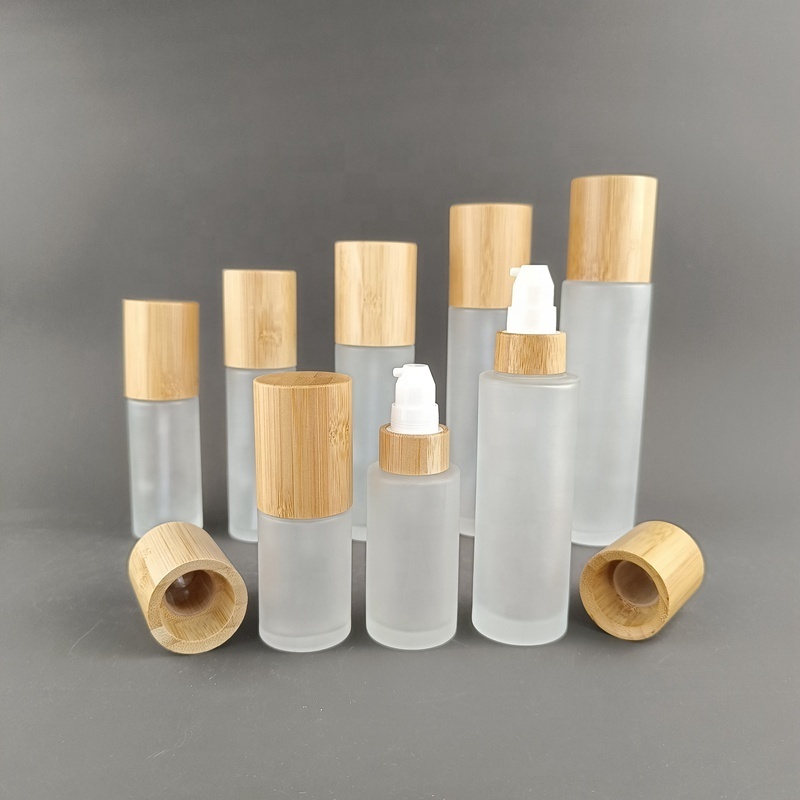 bamboo glass bottle and jar 30ml 50ml 100ml 120ml glass bottle serum bottle 30g 50g 150g 200g bamboo cosmetic jar face cream jar