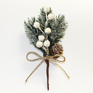 Artificial Christmas Red Stem Picks Red Berry And Pine Cone With  Branches For Holiday Decorations