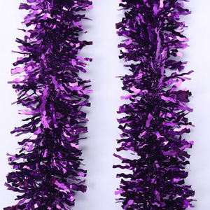 Factory Price hanging green christmas garland wholesale tinsel window decoration garland in bulk