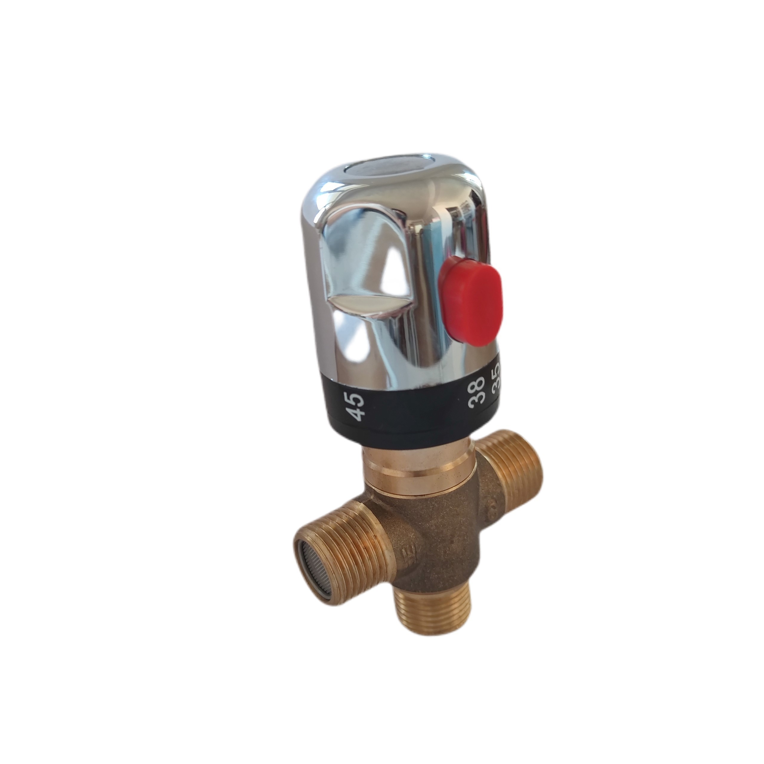 Brass pipe bathroom water temperature control faucet, solar thermostat valve, thermostat mixing valve