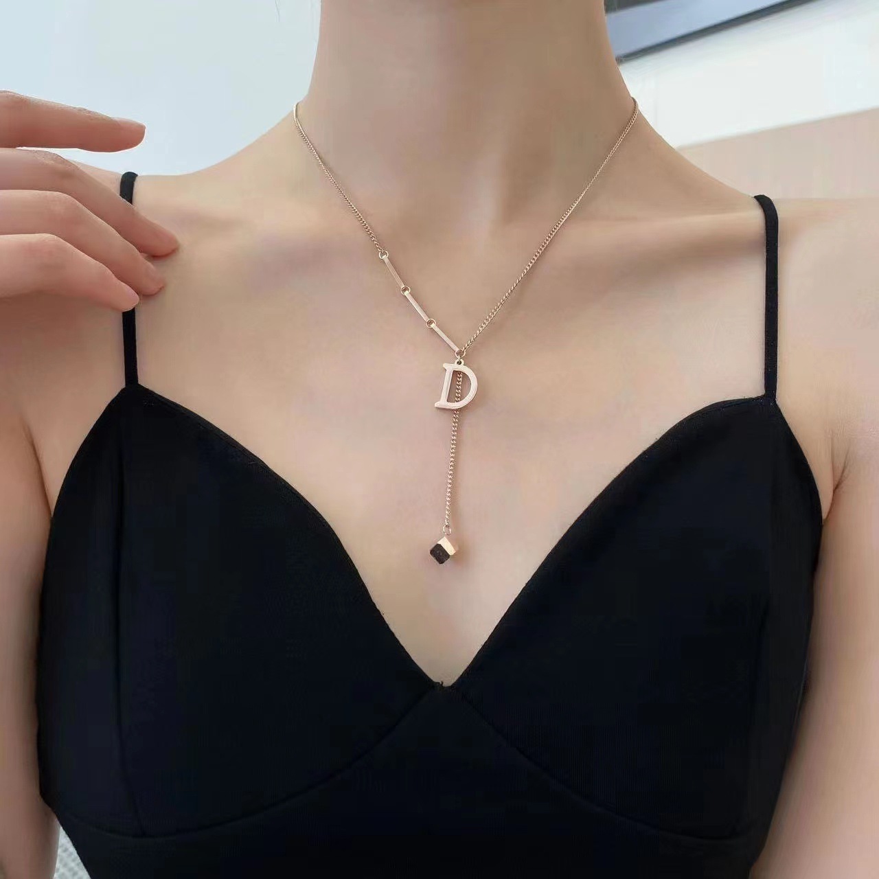 Titanium steel necklace wholesale necklace stainless steel non fading necklace 18k rose gold clavicle chain