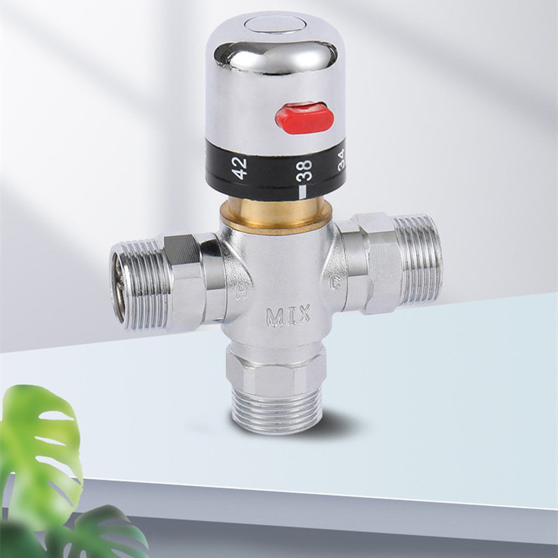 Brass chrome plated thermostatic mixing valve