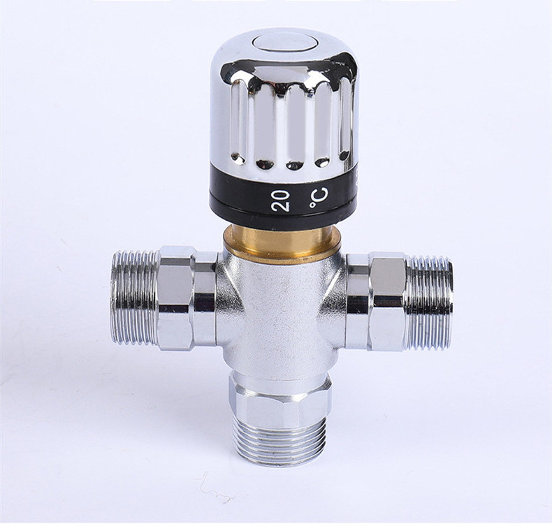 Brass chrome plated thermostatic mixing valve