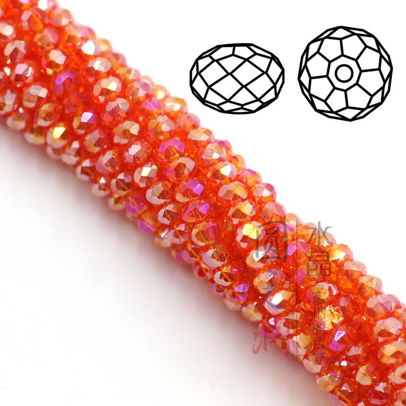 Crystal flat bead plating AB color DIY accessories loose beads colorful crystal glass round beads