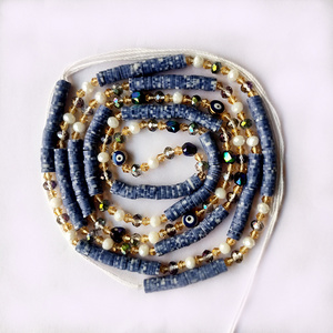 New Colorful polymer clay African waist bead body chain Fashion crystal waist chain Cotton lace body chain